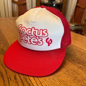Men's Vintage Cactus Pete's Casino Jackpot Nevada Red/White Snapback Trucker Hat
